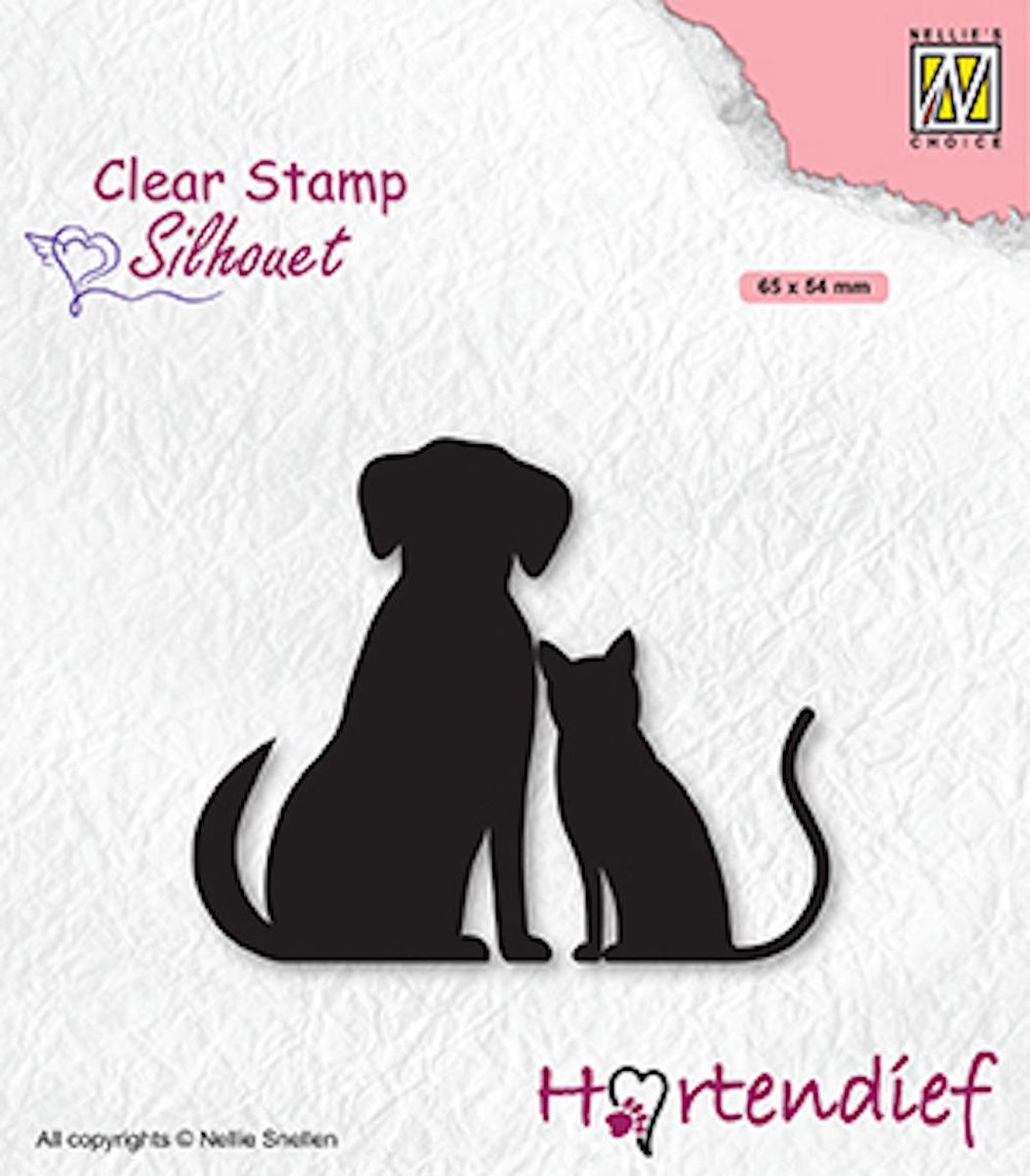 SIL093 - Clearstamp Nellie Snellen dieren condeolance - My friends - Kai4yoe - silhouet hond en kat/poes